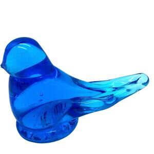 Vintage Bluebird of Happiness Art Glass‎ Figurine Signed Ron Ray 1989 4.5”